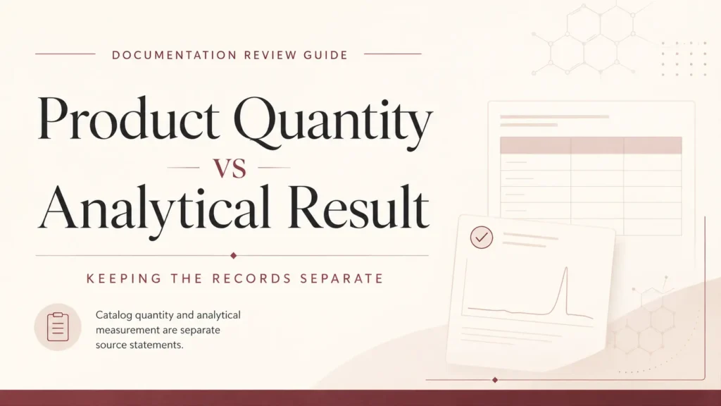 product quantity vs analyitcal result