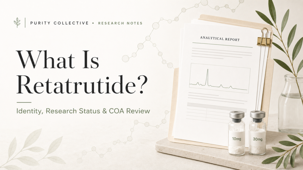 Retatrutide research documentation guide with 10mg and 30mg laboratory vials