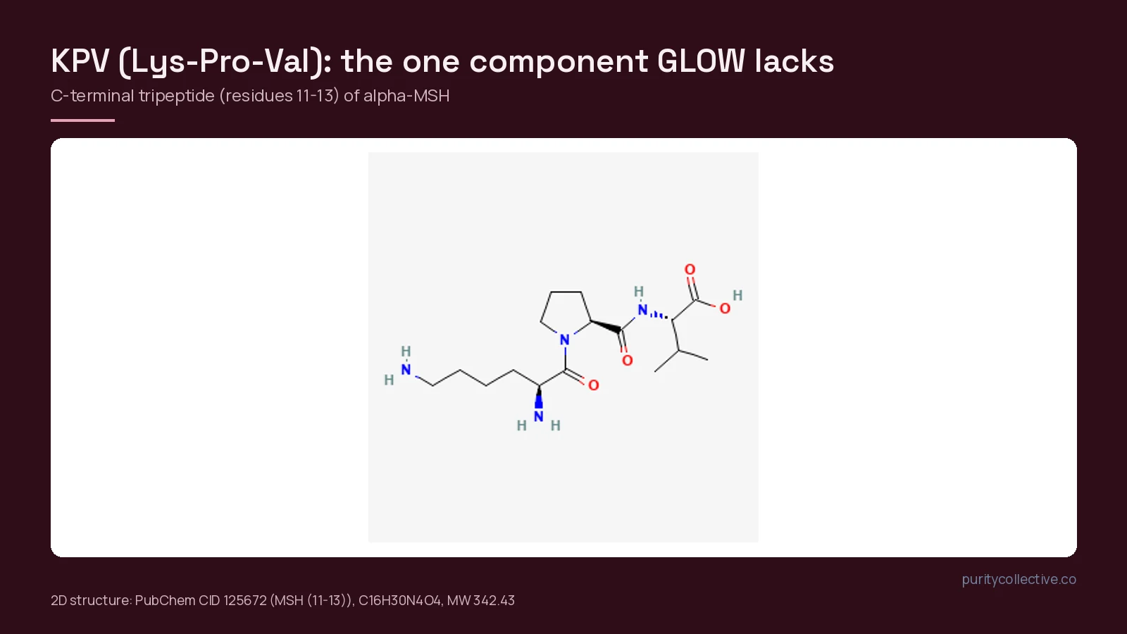 2D chemical structure of KPV (Lys-Pro-Val), PubChem CID 125672
