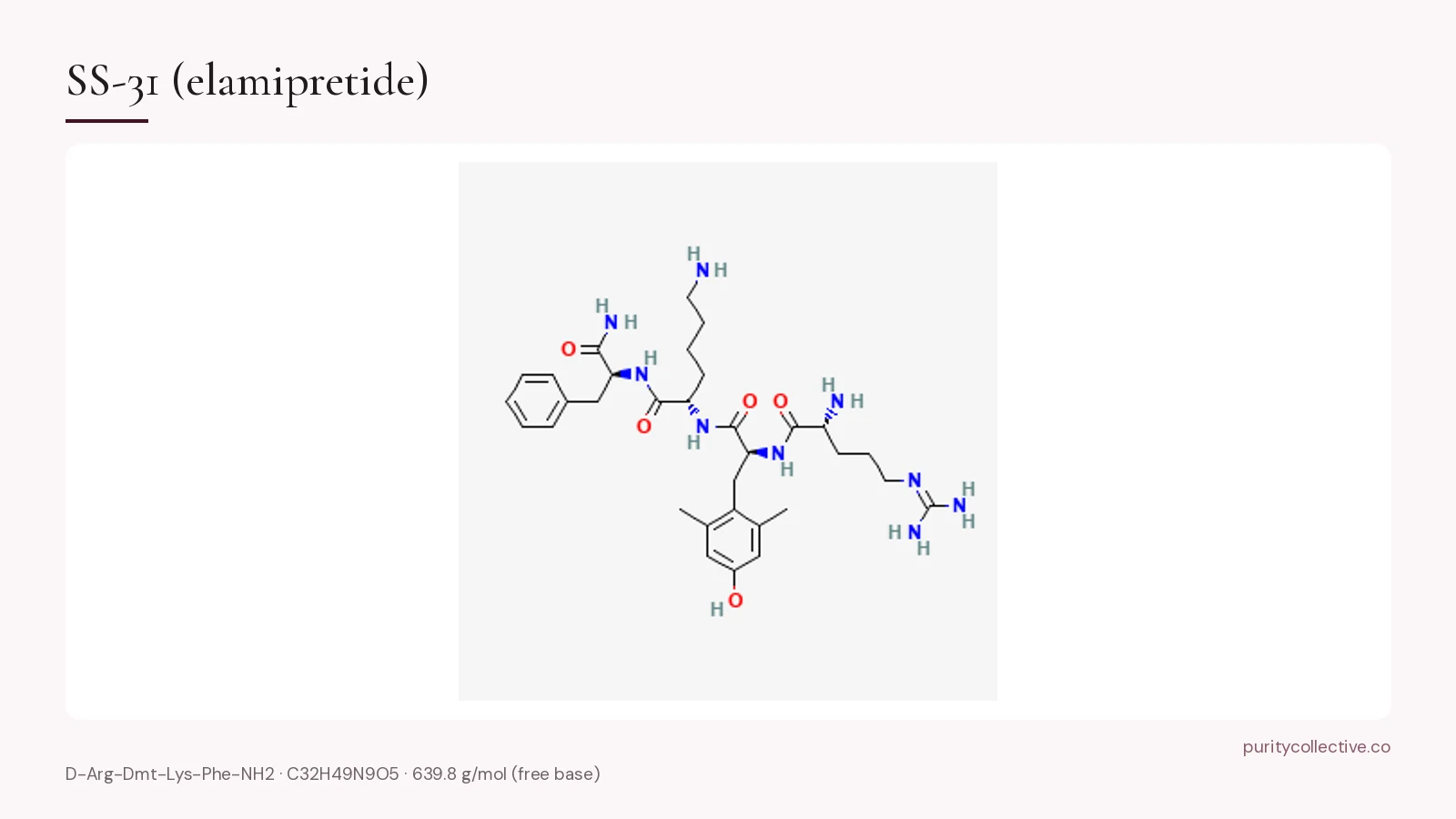 2D structure of SS-31 (elamipretide) from PubChem