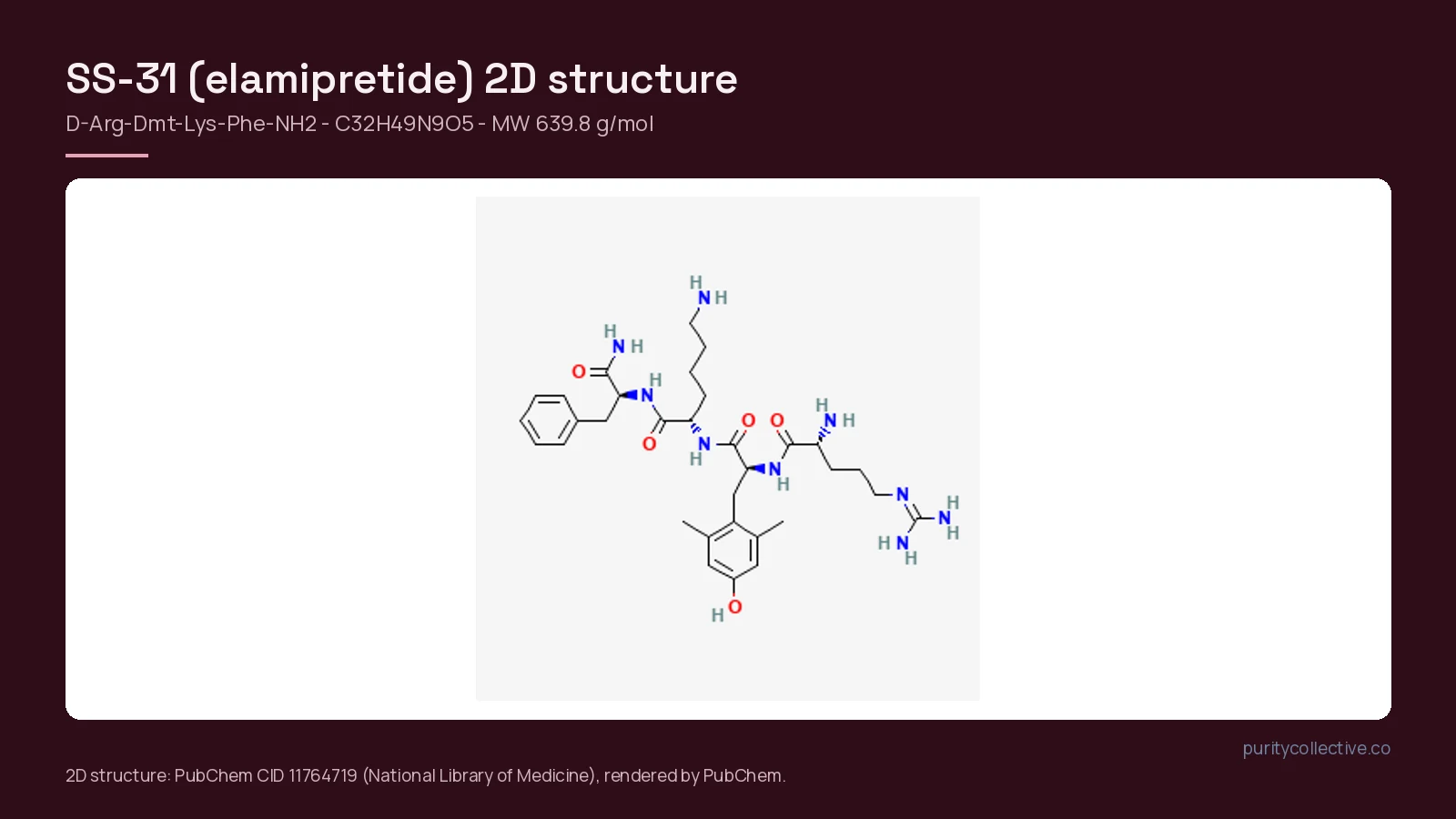 2D chemical structure of SS-31 (elamipretide), PubChem CID 11764719